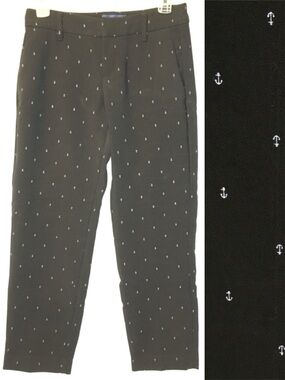 Black Anchor Print Old Navy "Harper" Cropped Pants -0-